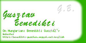 gusztav benedikti business card